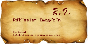 Rössler Imogén névjegykártya